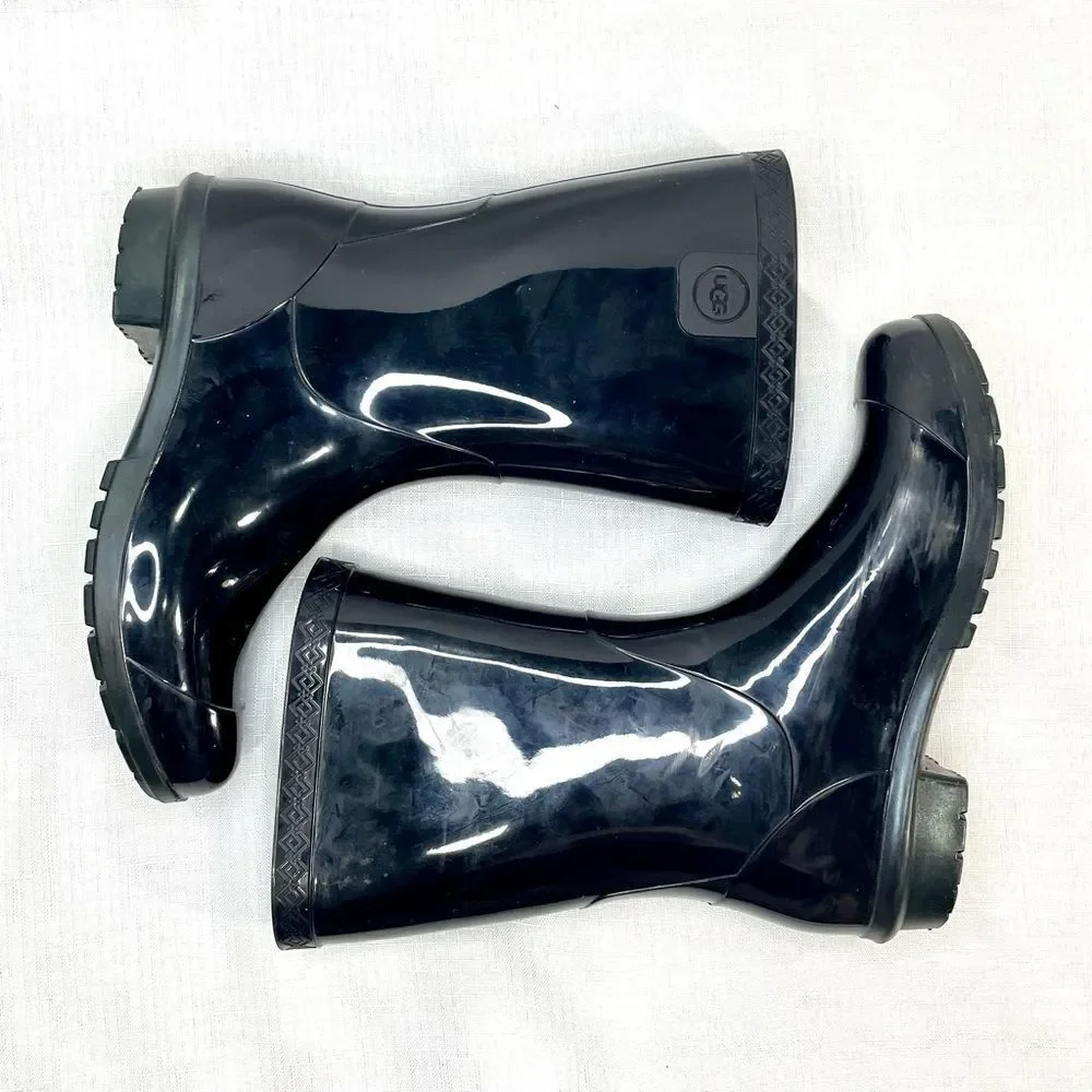 Ugg Rain Boot Black Shiny Size 2